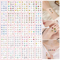 30Pcs Black Flower & Butterfly Temporary Tattoos