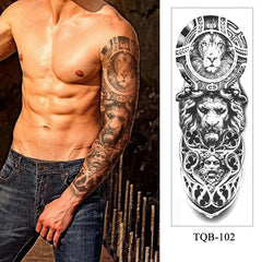 Waterproof Full Arm Temporary Tattoo Sleeve – Dragon, Skull, Tiger, Wolf Designs