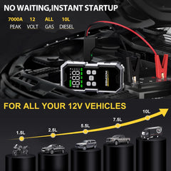 150PSI Air Pump Car Battery Emergency Boosters 7000A Car Jump Starter Power Bank Portable Starting Device Car Starter