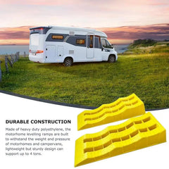 Car Leveling Ramps (2PCS) – RV Wheel Chocks & 3-Step Camper Leveling Blocks | Trailer Levelers for Motorhomes & Travel