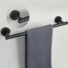 Black Stainless Steel Bathroom Hardware Set – Wall Mounted 4-Piece Kit