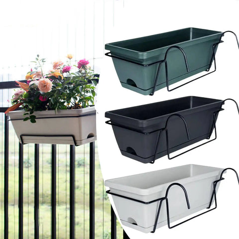 6L Hanging Balcony Railing Planter – Fence & Window Box Flower Pot