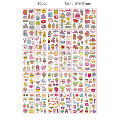 30pcs Temporary Tattoos for Children Unicorn Mermaid Car Fruit Cartoon Tattoo Stickers for Hand Body Fake Tattoo Waterproof