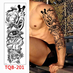 Waterproof Full Arm Temporary Tattoo Sleeve – Dragon, Skull, Tiger, Wolf Designs