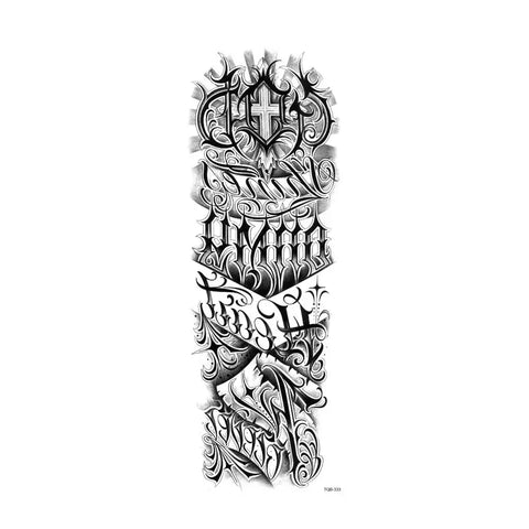 Waterproof Full Arm Temporary Tattoo Sleeve – Dragon, Skull, Tiger, Wolf Designs