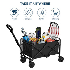 Foldable Garden Wagon Cart – Portable Outdoor Utility Trolley