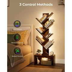 6-Tier Tree Bookshelf with LED Lights