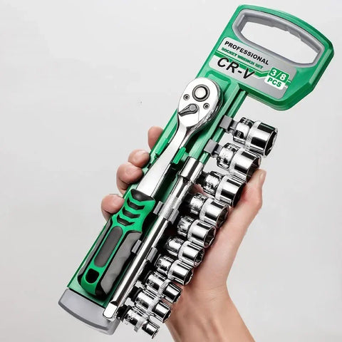 Socket Sleeve Wrench Set – 1/4", 3/8", 1/2" Ratchet Wrench Tool Kit