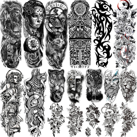 Full Arm Temporary Tattoo Sleeves for Men & Women – Realistic Fake Tattoos