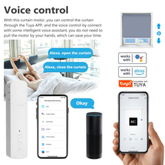 WiFi TM616EGWT Intelligent Pull Bead Curtain Motor Electric Curtain Motors phone APP Control Voice Control Quiet for Alexa  Home