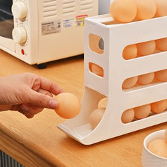 4 Layers Automatic Rolling Holder Rack Fridge Eggs Storage Box