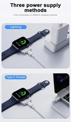 Smart Watch Wireless Charger Mini Type-C Male/Female Charge Pad for Apple Watch 10/9/8/7/6/5/4/3/2 Series SE Fast Charging Dock