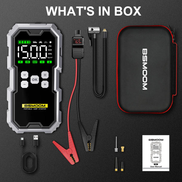 150PSI Air Pump Car Battery Emergency Boosters 7000A Car Jump Starter Power Bank Portable Starting Device Car Starter