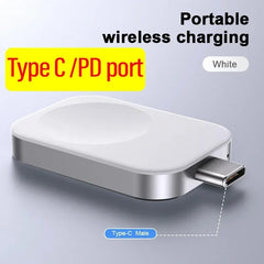 Smart Watch Wireless Charger Mini Type-C Male/Female Charge Pad for Apple Watch 10/9/8/7/6/5/4/3/2 Series SE Fast Charging Dock