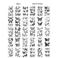 30pcs Temporary Tattoos for Children Unicorn Mermaid Car Fruit Cartoon Tattoo Stickers for Hand Body Fake Tattoo Waterproof