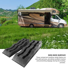 Car Leveling Ramps (2PCS) – RV Wheel Chocks & 3-Step Camper Leveling Blocks | Trailer Levelers for Motorhomes & Travel