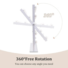 Tabletop Vanity Mirror with 12 LED Bulbs