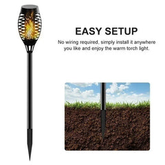 4/2/1PCS Solar Flame Torch Lights – Flickering Waterproof LED Outdoor Lamps