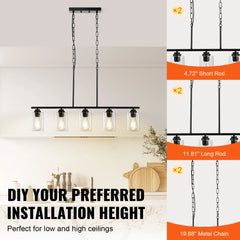 VEVOR 5-Light Kitchen Island Pendant