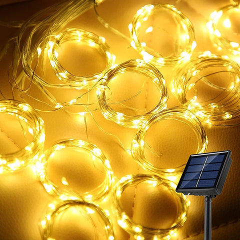 Solar Curtain Fairy Lights – Outdoor Waterproof String Light Garland