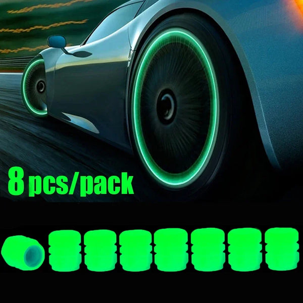 1-20PCS Glowing Tire Valve Stem Caps | Car Bike Wheel Decor