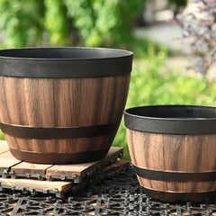 Large Capacity Bucket-Style Retro Flower Pot – Home & Garden Planter
