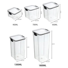Sealed Jars Kitchen Grain Organizer – Large Moisture‑Proof Plastic Storage Set