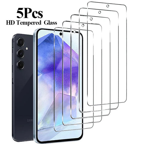 HD Tempered Glass Screen Protector for Samsung S23 S24 A55 A35 A54 S21 S22 Ultra S23 FEHD Screen Protector for Samsung S23 A55 A35 A54 S25 Tempered Glass for Samsung S24 S21 S22 mica Galaxy S24 Ultra S23 FE