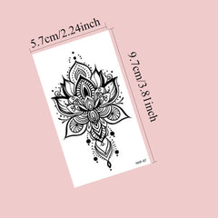 30Pcs Black Flower & Butterfly Temporary Tattoos