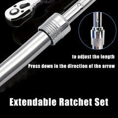 Socket Sleeve Wrench Set – 1/4", 3/8", 1/2" Ratchet Wrench Tool Kit