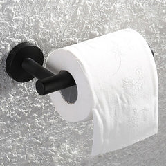 Black Stainless Steel Bathroom Hardware Set – Wall Mounted 4-Piece Kit
