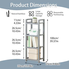 4-Tier Bamboo Shelf – Multipurpose Storage & Display Rack