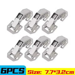 2/10PCS 90° Steel Cabinet Hinges – No-Drill Soft Close Buffer Hinges for Cupboards