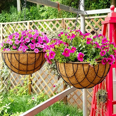 12” Hanging Coconut Palm Flowerpot – Indoor & Outdoor Hanging Basket Planter