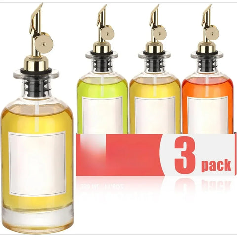 Set of 6 Glass Olive Oil & Syrup Dispenser Bottles