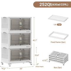 84Qt Stackable Storage Bins with Lid