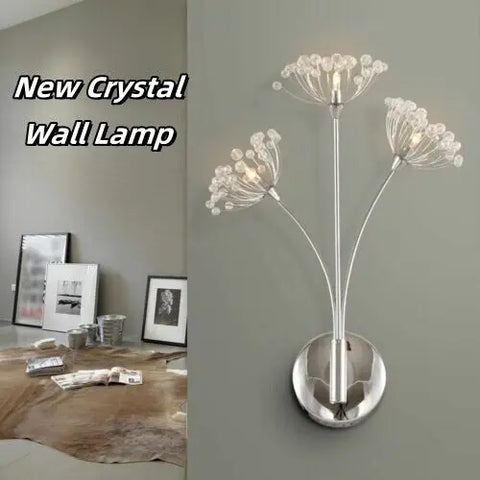 Modern Dandelion Crystal LED Wall Sconce – Firework Light Fixture