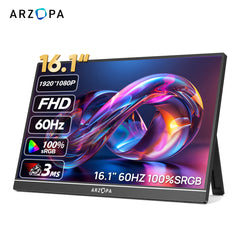 ARZOPA 16.1" Portable Monitor – FHD 1080P IPS External Display (Z1C)