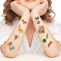 30pcs Temporary Tattoos for Children Unicorn Mermaid Car Fruit Cartoon Tattoo Stickers for Hand Body Fake Tattoo Waterproof