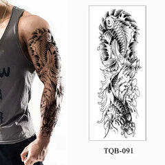 Waterproof Full Arm Temporary Tattoo Sleeve – Dragon, Skull, Tiger, Wolf Designs