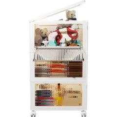 23Qt 4-Tier Folding Storage Bins with Lids