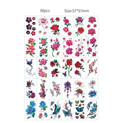 30pcs Temporary Tattoos for Children Unicorn Mermaid Car Fruit Cartoon Tattoo Stickers for Hand Body Fake Tattoo Waterproof