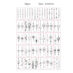 30pcs Temporary Tattoos for Children Unicorn Mermaid Car Fruit Cartoon Tattoo Stickers for Hand Body Fake Tattoo Waterproof