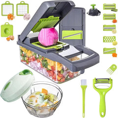 Vegetable Chopper Slicer 16-in-1 with Spice Chopper Set 7 Blades Veggie Dicer Onion Fruit Cutter