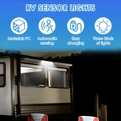 3PCS RV Step Lights – LED Cabinet & Stair Lights with Motion Sensor, USB Rechargeable, 3 Light Modes