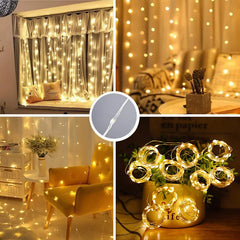 Solar Curtain Fairy Lights – Outdoor Waterproof String Light Garland