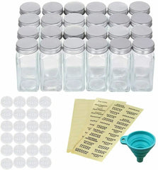 24-Pack Kitchen Seasoning Bottles with Customizable Labels