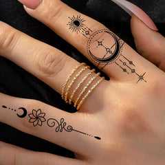 30Pcs Black Flower & Butterfly Temporary Tattoos