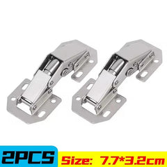 2/10PCS 90° Steel Cabinet Hinges – No-Drill Soft Close Buffer Hinges for Cupboards