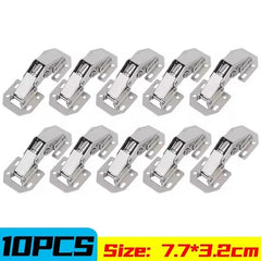2/10PCS 90° Steel Cabinet Hinges – No-Drill Soft Close Buffer Hinges for Cupboards